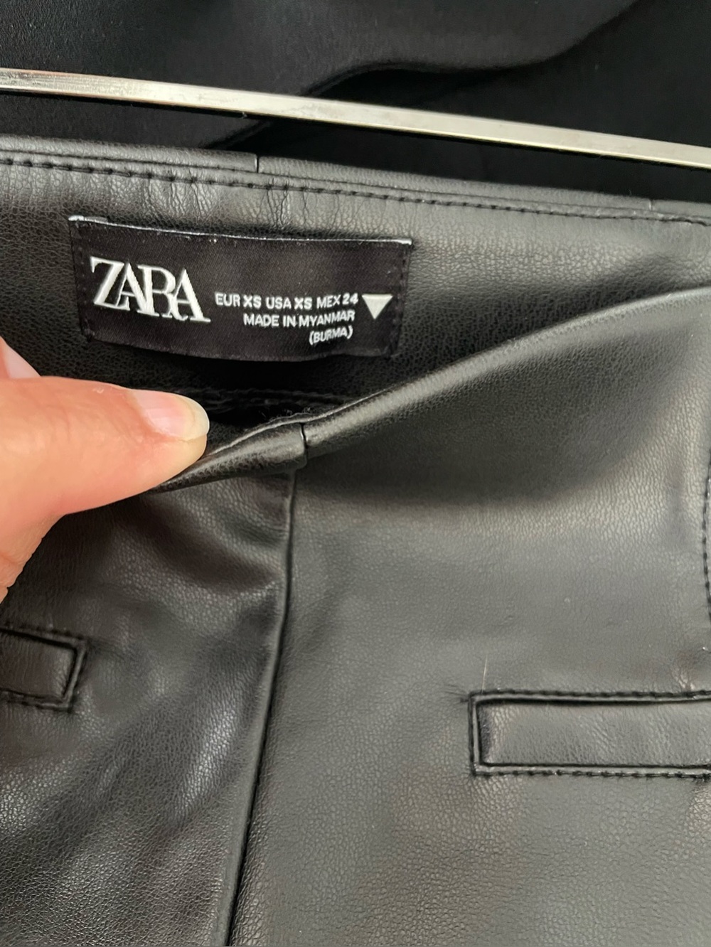 BNWOT Zara Black Pleather Zippered Pants